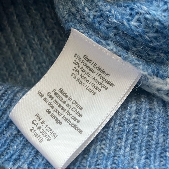 ❤️ HEARTLOOM Blue Sweater Turtleneck Medium - Picture 7 of 9